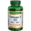 Naturens Bounty Omega-3 + D3 Fiskeolje 1200mg / vitamin D3 1000IU 90 mykegels