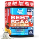 BPI Sports Best BCAA Shredded - Koffein Gratis termogen gjenoppretting drikke, Lean Muscle Building BCAA pulver for kvinner og menn, Preworkout BCAA Aminosyrer Drikke- Frukt Punch - 25 Serveringer