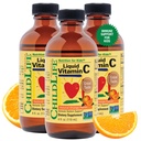 CHILDLIFE ESSENTIALS flytende vitamin C - ren vitamin C flytende kosttilskudd for barn, immunsystem støtte, stor smak - naturlig oransje flavor, 4 Fl Oz (pakke av 3)