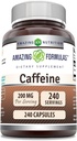 Amazing Formler Koffein 200 Mg per servering | Kapsler | Ikke-GMO | Glutenfri | laget i USA (1 Pack, 240 Count)