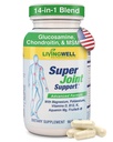 SUPER LEGNADE SUPPORT: Glukosamin, Chondroitin, MSM, Turmeric, Kollagen & FruiteX-B Joint Supplement, Maksimal smertebehandling, Bein & Muscle Health, Fleksibilitet og mobilitet for menn og kvinner, 90 kapsler