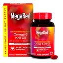 MegaRed Antarktis krill olje 500mg Omega 3 fettsyre Supplement, ekstra styrke EPA & DHA krill olje softgels (90cnt boks), astaxanthin, hjerte helse supplement uten fiskeolje ettersmak