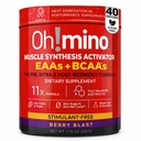 Oh!mino essensielle Aminosyrer Supplement. Berry Blast, Stimulant-fri pulver. Alle 9 EAA, BCAA og den perfekte Amino for trening, Amino energi, og å bygge muskler, og gjenopprette raskere.