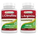 Beste Naturals L-Citrulline 2000mg & L-arginin 1000 mg