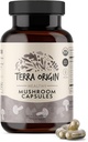 TERRA ORIGINA Sunn Mushroom Complex Supplement | 90 Kapsler | Reishi, Lions Mane, Changa, Cordyceps, Maitake | Immun & Nootropic Brain Support | Certified USDA Organic, Ikke GMO, Vegan