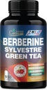 Cadane Berberine Extract - Berberine Supplement med Gymnema Sylvestre, Grønn Te & Mer - 150 Kapsler for immunsystem, Digestion helsestøtte