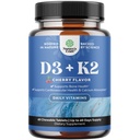 Vitamin D3 med K2 MK7 Supplement - vitamin D3 2000 IU-tabletter og K2 for immunstøtte Bone helse felles støtte Bone styrke og Mood Boost - VIT immunsystem - 60 Telling