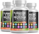 Ginger Boswellia Saffron - Supplement for kvinner og menn med Ceylon Cinnamon, Tart Cherry, Quercetin hvitløk Nettle Holy Basil - 3Pack