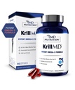 1MD Ernæring KrillMD - Antarktis krill olje Omega 3 Supplement med Astaxanthin, EPA, DHA 2X mer effektiv enn fisk olje ® 60 Softgels