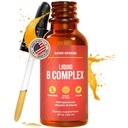 Vitamin B kompleks flytende dråper - styrke sublingual formel, maksimerer absorpsjon og økning energi - B1, B2, B3, B5, B6, B7, B9, B12 - Naturlig vegansk kosttilskudd for immunitet (B kompleks)