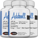 Addrell energi stimulant piller- studie supplement alternativ pille, naturlige nootropiske kosttilskudd og kognitiv forsterker erstatte å heve mental klarhet for kvinner og menn- 180 kapsler