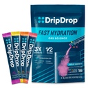 DripDrop Hydration Packets - Bold Variety Pack - Single Serve Electrolytes Powder Drink Mix - Vannmelon, Berry, sitron, oransje - Ikke-GMO, Glutenfri, Vegan - 16 Sticks