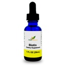 Væske Biotin B7 - høyabsorpsjon, kaldtpresset D-Biotin USP, Vegansk, alkohol-fri, sublingual dråper, ingen kunstige flavors, blå kobolt glassflaske for styrke og renhet - 1 oz