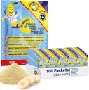 Prebiotiske Nana flakes 100% ren banan flakes medisinsk mat pulver, redusere fettinntak og naturlig remedi for diarrea & hjerteforbrenning - god kilde til protein & fiber - enkelt servere (100 pakker)