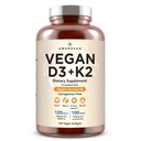 Amandean Vegansk vitamin D3 K2. 5000 iu fra Algae. All-Trans MK-7. 120 Softgels. Plantebaserte og Carrageenan gratis. Organisk kokosolje blanding. for humør, bein, hjerte, immun helse (Packing May Vary)