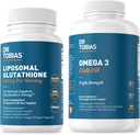 Dr. Tobias Omega 3 Fish Oil og Liposomal Glutathione - støtter immunfunksjonen, hudhelse og næringsstoffer Absorpsjon - Ikke-GMO