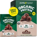 Rent inspirert organisk proteinpulver, 14 enkelt servere pakker, rik decadent sjokolade - 20g plantebasert proteinpulver for glatter og rister - mykfri, ikke-GMO - for menn og kvinner