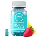 SugarBearPro Hår Vitamin Gummy 1 måned forsyning, Ekstra styrke Biotin 6000mcg for hårvekst, Vegansk Vitamin B12, MSM, Inositol, Omega 3, Elderbær, sertifisert Kosher, Halal, Cruelty-Free