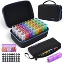 Månedlig Pill Organizer 3X om dagen med bærbar 7-dagers reisemedisin Organizing Bag, Stor Pill Box med 32 daglige sammenligninger, 30 dagers pille tilfelle medisinorganisator for vitamin,Supplement og medisinering