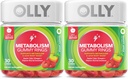 OLLY Metabolisme Gummy Ringer, Apple Cider Vinegar, Vitamin B12, Chromium, Energi og Digestive Helse, Chewable Supplement, Apple Flavor, Twin Pack - 60 Count