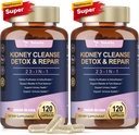 Totaria (2 P) Nyre og lever rengjøring Detox & Repair Kapsler, Chanca Piedra & Cranberry piller for lever og nyre støtte Supplement Ekstra styrke for steiner Oppløser, Urin Tract Helse for kvinne
