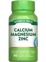 Naturens Sannhet Kalsium Magnesium Sink ® 90 Coated Caplets ® Vegansk, Ikke-GMO, og Glutenfri Supplement