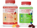 SmartyPants Kids Multivitamin + Fiber & Veggie Bundle: Omega 3 Fiskeolje, Prebiotisk Fiber, Glutenfri, Tre Frukt & Blandet Berry Flavors, Multi & Omega (120 greve) + Fiber & Veggies (60 greve)