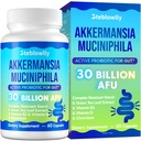 Akkermansia Probiotic, GLP-1, Live Strain Probiotics for kvinner og menn, GLP 1 Supplement for Gut Helse, Digestive, Metabolic*, Immune, med kromium, Grønn Te Leaf, 60 Kapsel