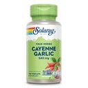 SOLARAY Cayenne hvitløk 540 mg - Cayenne Pepper og hvitløk kosttilskudd med Capsaicin - Tilførsel av 40.000 varmeenheter - Ikke-GMO-prosjekt verifisert, Vegansk, 60-dagers garanti - 100 Services, 100 Vegkaps