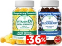 Lunakai vitamin D3 og eldrebær gummier Bundle - immunitet, bein og humør støtte Supplement for voksne og barn - Non-GMO, No Corn Syrup, All Natural Gummy