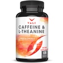 VALI Koffein 50mg & L Theanine 100mg - Koffein piller og L-Theanine for smart glatt energi og fokus Supplement. Nootropic Brain Booster Kognitiv støtte stack & fokusert klarhet. 120 Veggie kapsler