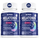 Melatonin 40 mg for voksne - Fast Oppløselig & Chewable Sublingual Sleep Supplement - Ekstra styrke Melatonin med vitamin D3 & MSM, Selenium for helse hvilesyklus, dype zzzs, sukker-fri, 180 Serveringer