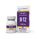 Superior Source No Shot Metylcobalamin B-12 5000mg - Vitamin B-12 for å støtte energiproduksjon, hjernehelse og total velvære - Sublingual Tabletter for rask absorpsjon - 60 Oppløsende tabletter
