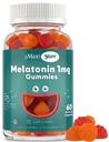 Maxi Helse 1 mg Melatonin Gummier – Kids Melatonin Chewables med naturlig Cherry & Orange Flavor – voksen og baby søvn hjelpetilskudd for å støtte hvilefulle netter (60 Count)