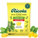 Ricola sukker gratis sitron mint herbal cough trykkende Throat drops, 105ct veske