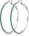925 Sterling sølv øredobber Store Rhinestone Hoop øredobber Store kubiske Zirconia Hoop øredobber Tynn Rhinestones Rundt Hoop øredobber for kvinner 20/30/40/50/60/70 mm Sparkly Hoops med krystaller for kvinner