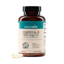 NatureWise Omega 3 Fiskolje - 500 mg per pille - EPA & DHA - Immunstøtte, Hjerne Helse & Optimal Velvære - Gluten og soya Gratis, Ikke-GMO - 90 Softgels[3-måneders forsyning]