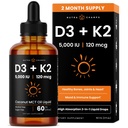 NutraCamps vitamin D3 K2 Dråper, flytende vitamin D3 5000 IU & K2 D3 med MK7, vitamin D-dråper for barn, bein, hjerte og immun helse, flytende vitamin D i MCT olje for bedre absorpsjon