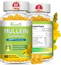 Mullein Gummies, Mullein Leaf ekstrakt med Bromelain, Quercetin, Pine Bark støtte Lunge rengjøring for sunn puste, 120ct