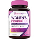 Legens oppskrifter Women's Probiotic, 120 Caps 50 Million CFU 16 Strains, med organisk Cranberry, Digestive immune Vaginal & Urinal helse, hylle stabil, forsinket frigjøring, ingen soya gluten dairy