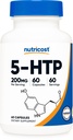 Nutricost 5-HTP 200 mg, 60 vegetariske kapsler (5-hydroksytryptophan) - Ikke-GMO & Glutenfri