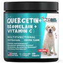 Quercetin for hunder med Bromelain & Vitamin C - Allergy & Itch Relief, Immun & Inflammatory Support - 120 Chewable Tabletter laget i USA
