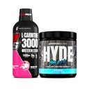 PROSUPPS L-karnitine 3000 Stimulante gratis flytende bilder (31 serveringer, Dragon frukt) og Hyde Max Pump pre trening for menn og kvinner (20 Serveringer, Blå Razz)