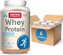Jarrow Formler Whey Protein med 18 g protein, 3,8 g BCAA, & glutamin, kosttilskudd for muskelfunksjon og gjenoppretting støtte, 32 oz sjokoladeflavorert pulver, ca. 35 dagers forsyning, pakke med 6