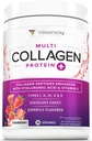 Multi collagen Peptider pulver for kvinner - Hydrolysert Flavored kollagen pulver for kvinner med typer I II III V & X Vitamin C & Hyaluronsyre for hårhud og negler (Strawberry) - 30 serveringer