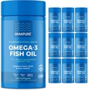 OMAPURE Wild Caught Omega-3 Kosttilskudd med høy EPA & DHA (10 flasker, 120 Softgels) - Burpless Formula støtter hjerte & felles helse, fremmer hjernefunksjon