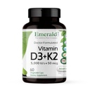 EMERALD LABS Vitamin D3+K2 - Vitamin D & VitalDelta MK-7 for Bone Helse og hjerte støtte* - Vegetarisk, Glutenfri, klinisk styrke - 60 Grønnsaker Kapsler