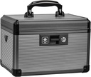 Medisin Lock Box med nøkkel, Alluminum legering boks for medisinering, første hjelpeboks med en fjerningsbar skuffe å lagre medisiner og piller for hjem, svart 12 * 7,68 * 7,87 tommer