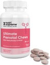 Nutri Supreme Prenatal vitamin, Chewable Prenatal vitaminer for kvinner med høy absorberbar Metyl Folat, komplett prenatal multivitamin med jern, Kosher, Cherry Flavor, 90 greve