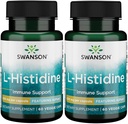 Swanson L-Histidin - Med Ajipure 500 mg 60 Veg Caps (2 Pakke)